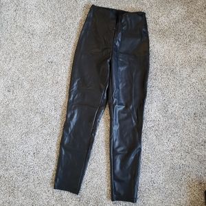 Fabletics vegan leather zip up leggings